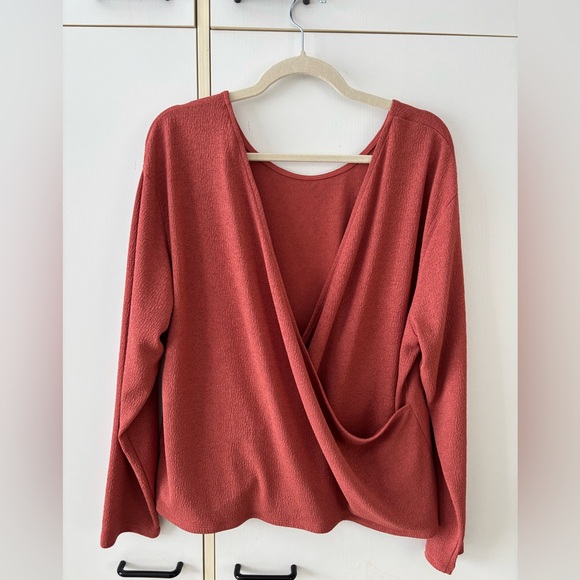 H&M Women XL Terracotta Open Back  Textured Top Casual Chic Fairy Sexy Edgy Date - Picture 2 of 6